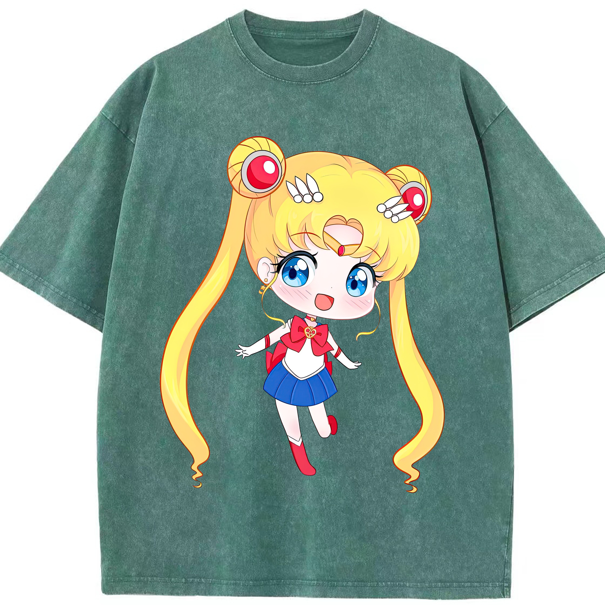（画像用） 美少女戦士セーラームーン 月野 うさぎ つきの うさぎ Sailor Moon Tsukino Usagi 綿100% ヴィンテージ風 半袖Tシャツ（フロントプリント）